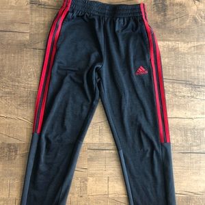 Adidas Red and Black Track Pants Boys 10-12